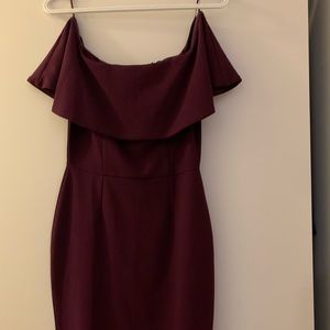 Eggplant Off-the-Shoulder Dress